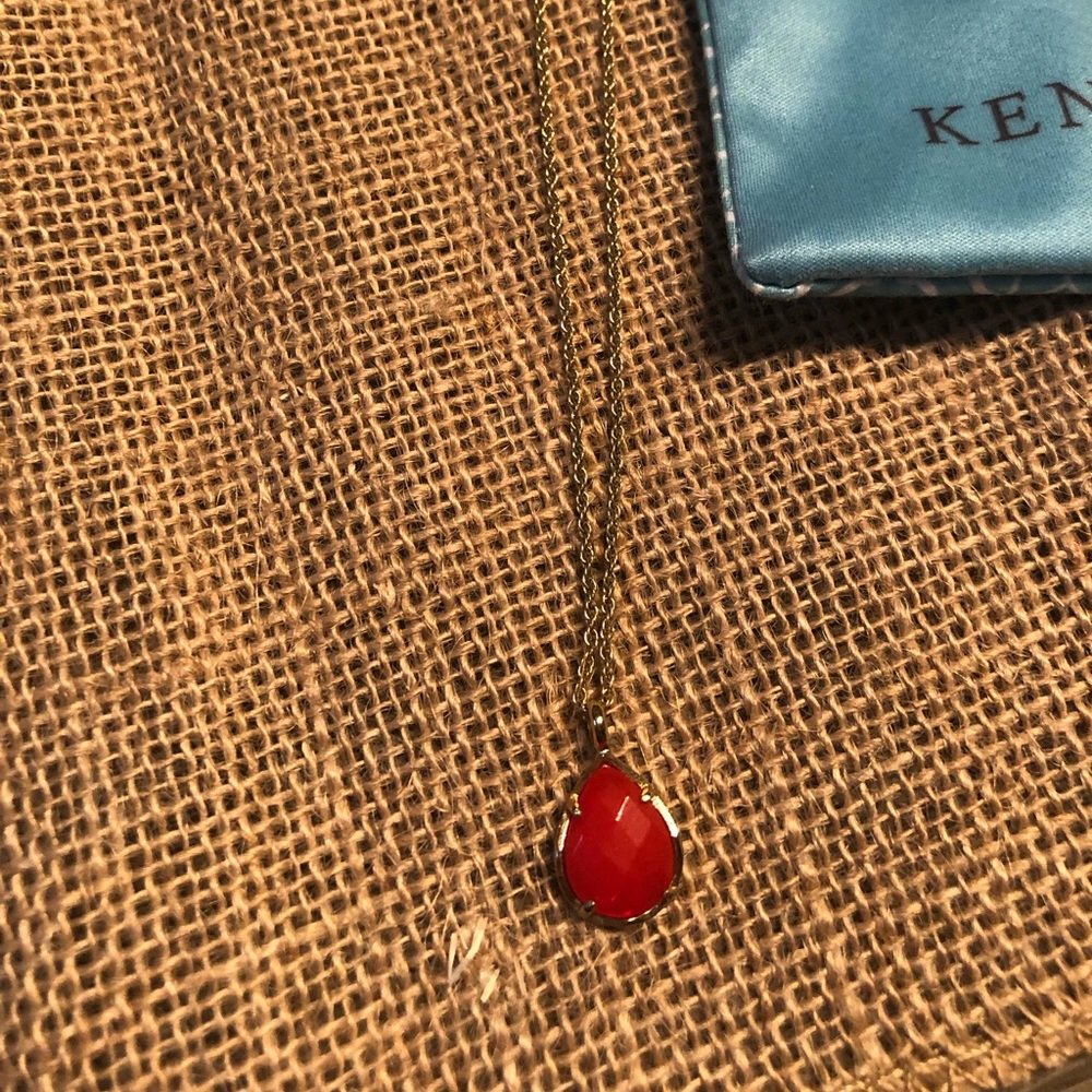Kendra Scott red tear drop necklace